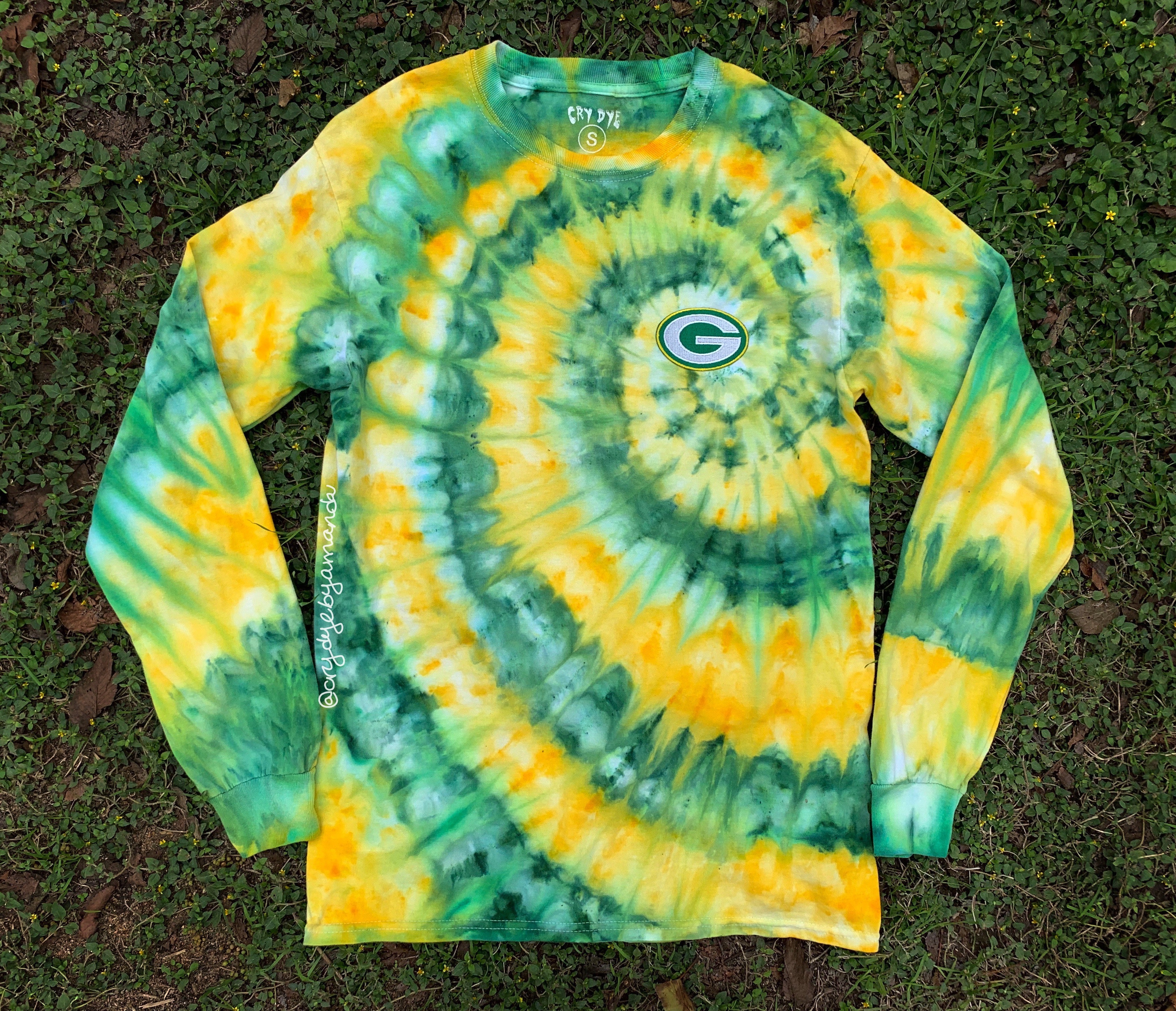 Women's New Era Green Bay Packers Tie-Dye Long Sleeve T-Shirt Size: Small