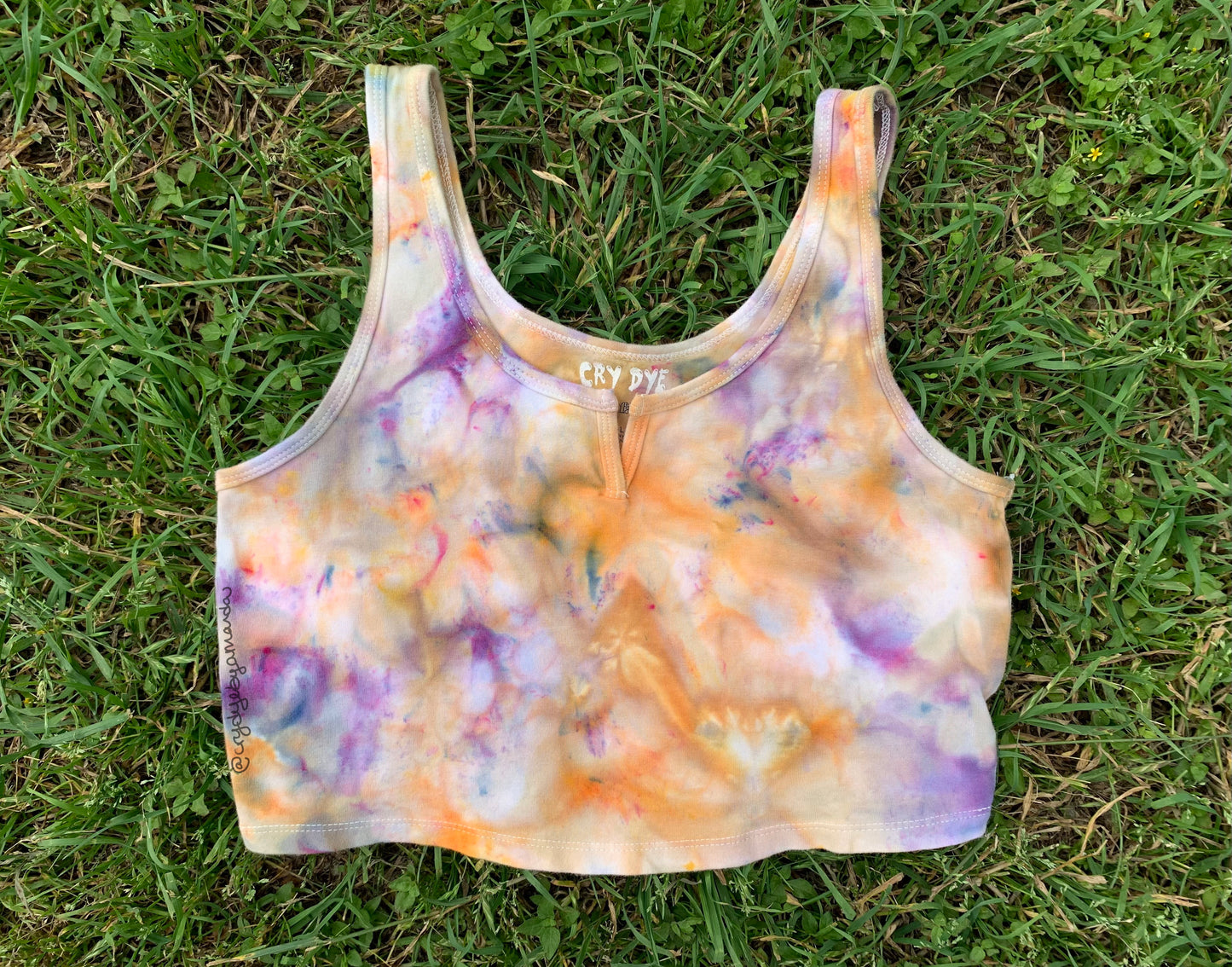 Large Orange Jimin Tie Dye Crop Top