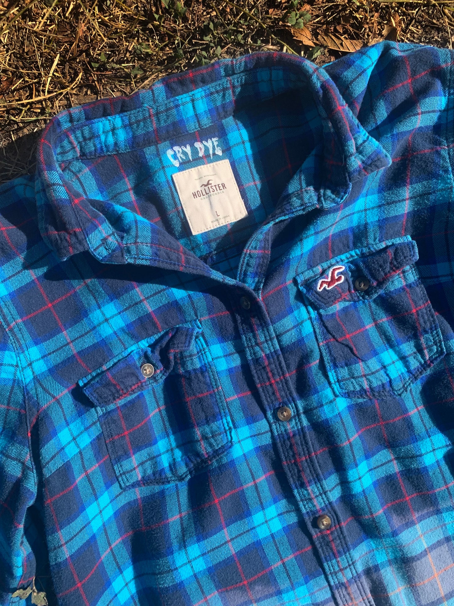 Women’s Large Blue Ombré Flannel