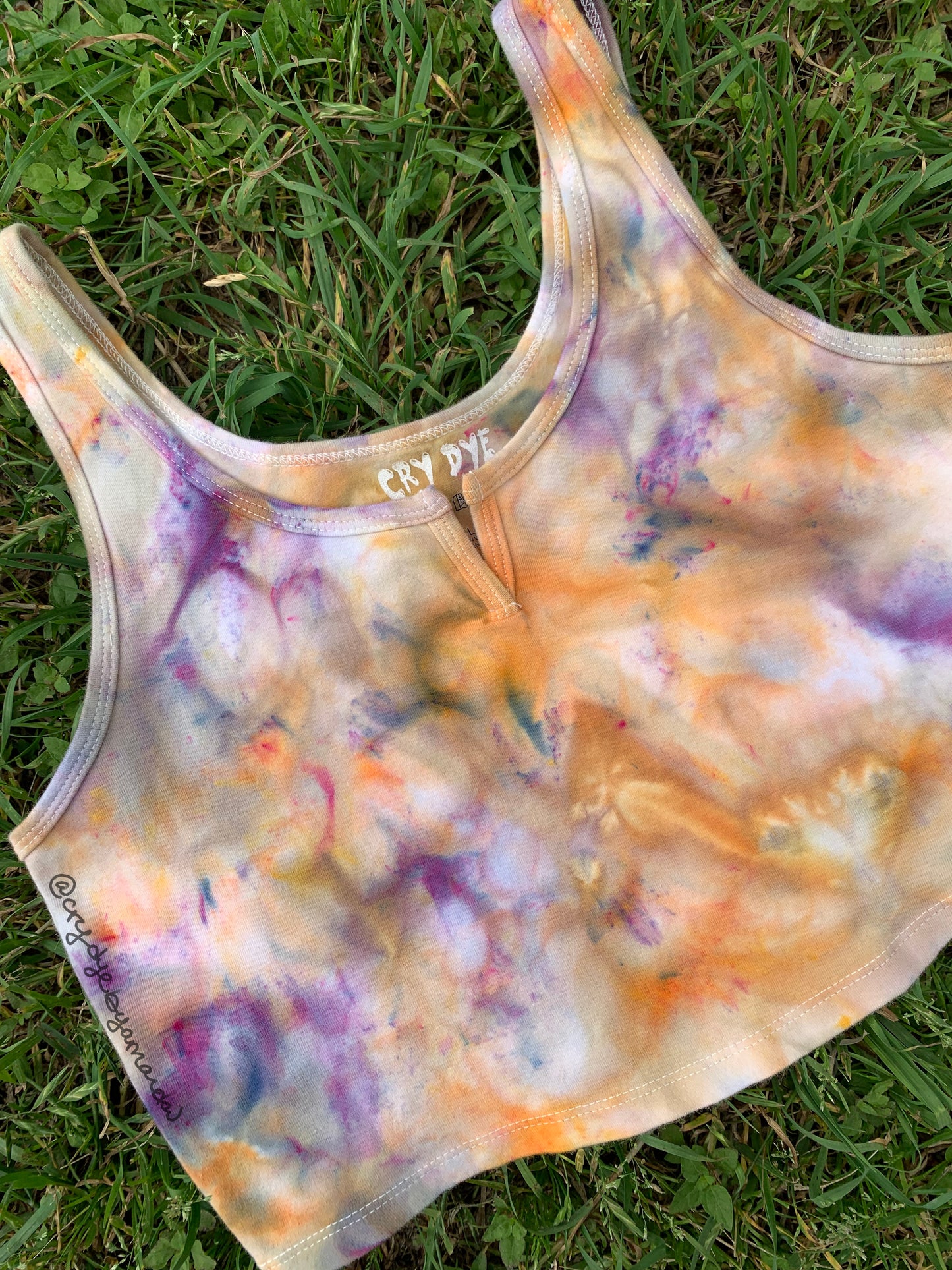 Large Orange Jimin Tie Dye Crop Top