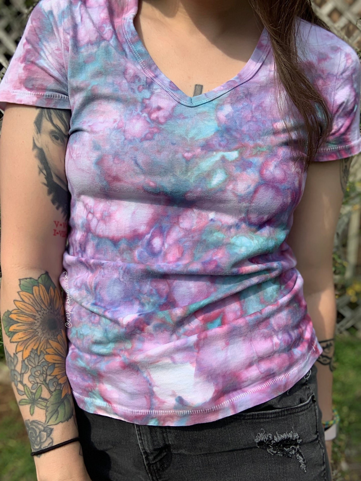 Small V Neck Tie Dye